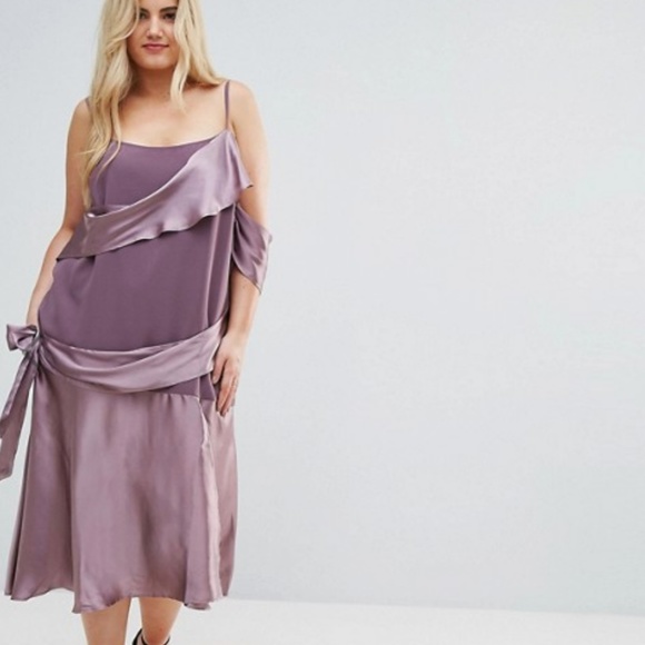 ASOS Curve Dresses & Skirts - Plus Size Satin Midi Dress